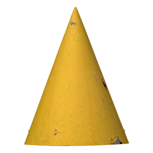 Cracked yellow metal: dirty texture. party hat (Front)