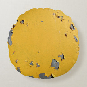 Cracked yellow metal: dirty texture. round cushion