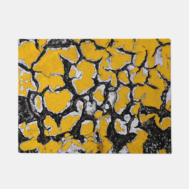 Cracked Yellow Road Paint Doormat (Front)