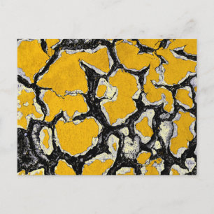 Cracked Yellow Road Paint Postcard