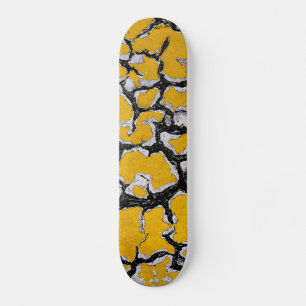 Cracked Yellow Road Paint Skateboard