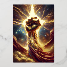 Crackle Fist - Isaiah 41:10 KJV Foil Greeting Card