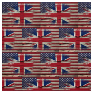 Crackle Paint | British American Flag Fabric