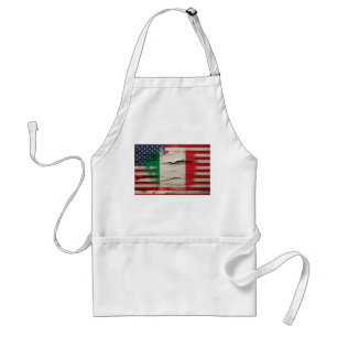 Crackle Paint   Italian American Flag Standard Apron