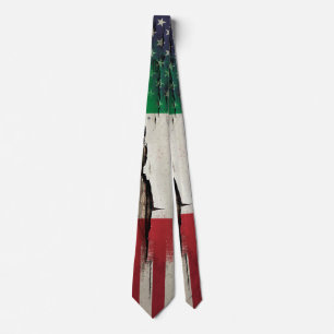 Crackle Paint   Italian American Flag Tie