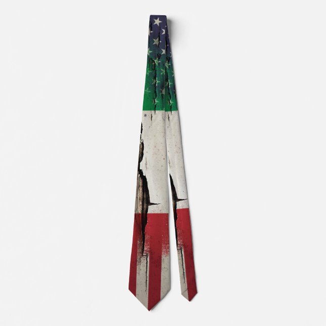 Crackle Paint | Italian American Flag Tie (Front)