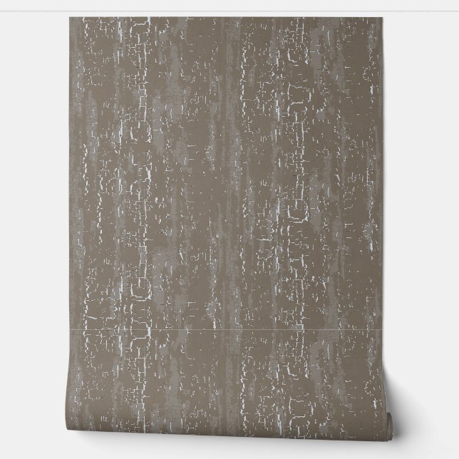 Crackle Texture Taupe Wallpaper (Unrolling)