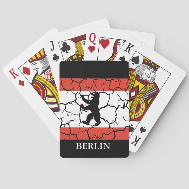 Crackled Flag of Berlin  Playing Cards (Back)