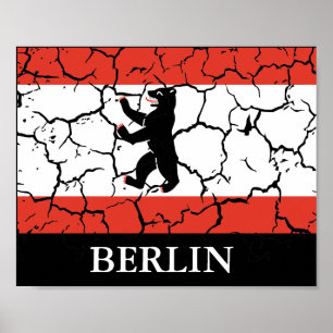 Crackled Flag of Berlin   Poster