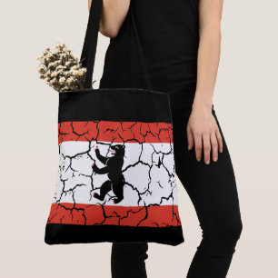 Crackled Flag of Berlin Tote Bag