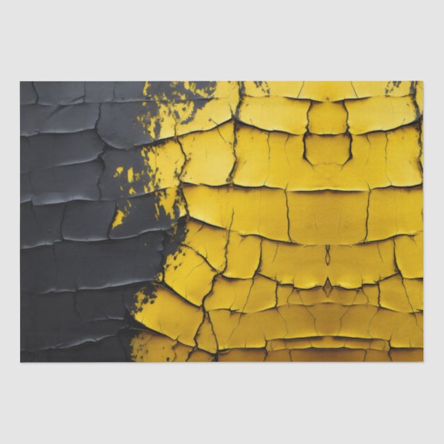 Crackled paint black and yellow tissue paper (Front)