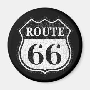 Crackled Rte 66 Magnet