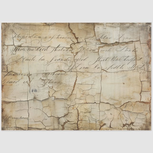 Crackled Script  Tissue Paper (Front)