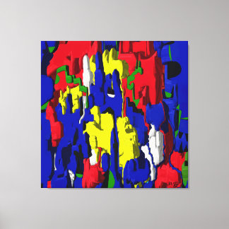 Cracks in blue, abstract canvas print