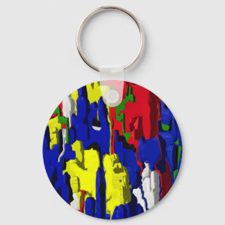 Cracks in blue, abstract key ring