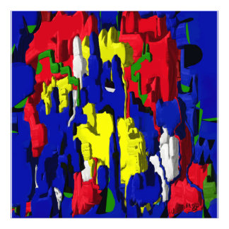 Cracks in blue, abstract photo print
