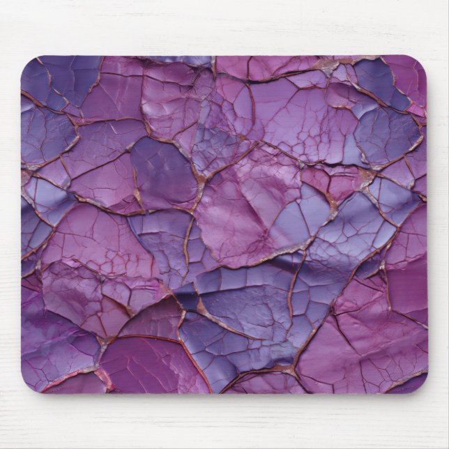 Cracks, Vains in Purple, Creates Intricate Pattern Mouse Mat (Front)