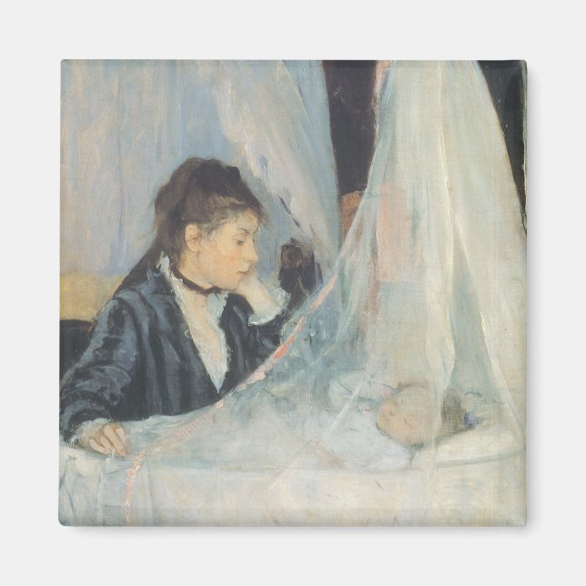 Cradle by Berthe Morisot, Vintage Impressionism Magnet (Front)