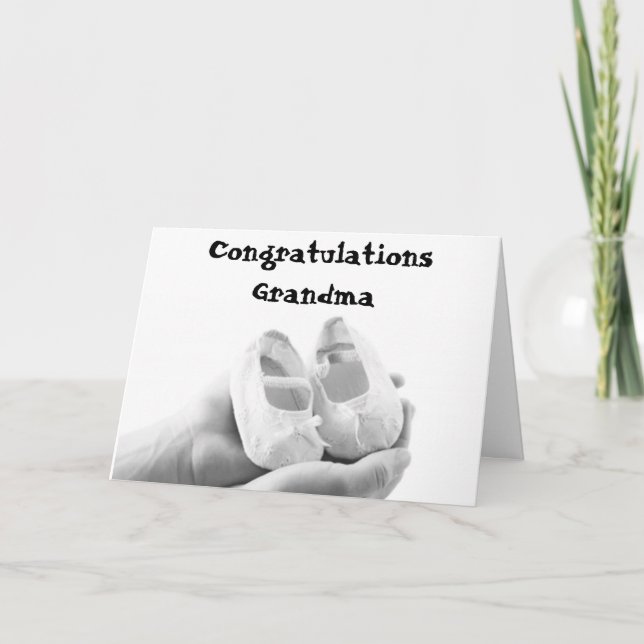 Cradled Baby Shoes Card (Front)
