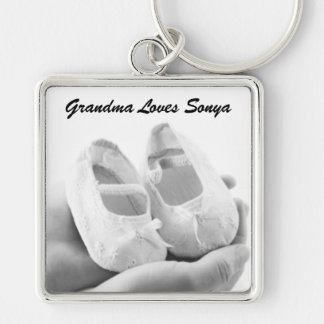 Cradled Baby Shoes Key Ring