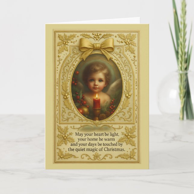 "Cradled in Candlelight: A Christmas Blessing" Card (Front)