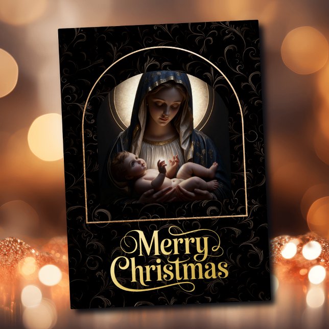 “Cradled in Divine Light” Foil Holiday Card (Creator Uploaded)