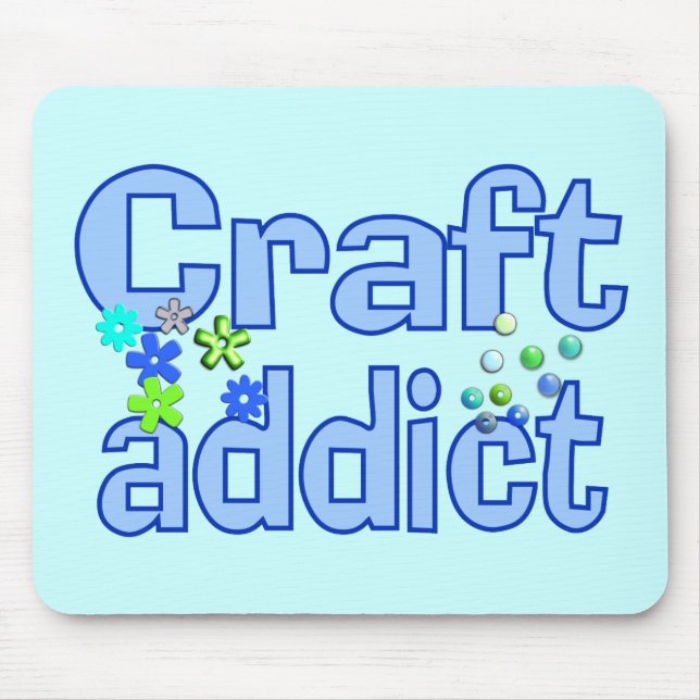 Craft Addict Beads Design Gift Mouse Mat (Front)