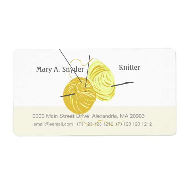 Craft Artist Knitter Yarn  Needles (Front)