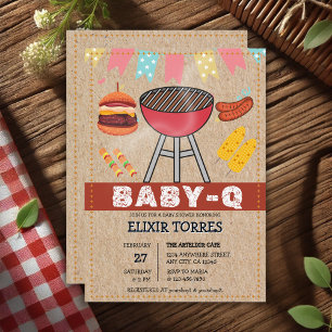 Craft Baby Q Grill Baby Shower Invitation