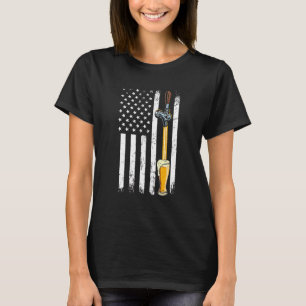 Craft Beer American Flag Usa 4th July Brewery T-Shirt