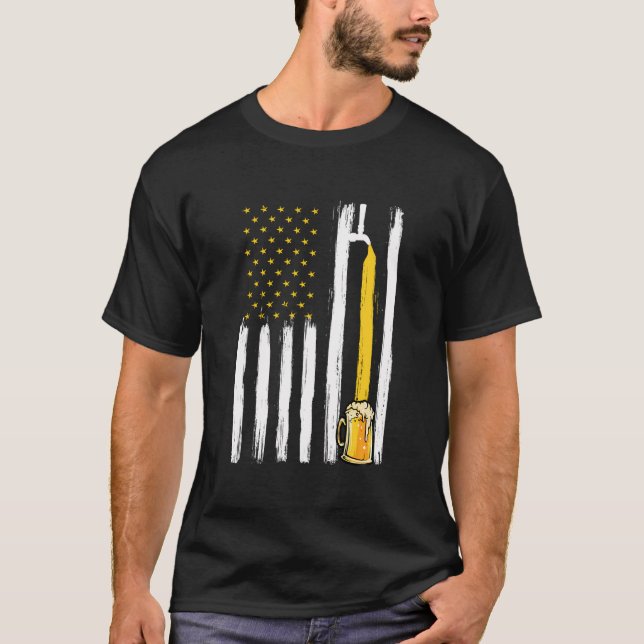 Craft Beer American Flag Usa 4Th Of July Brewery A T-Shirt (Front)