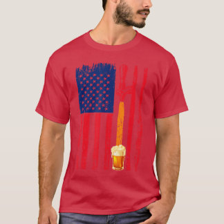 Craft Beer American Flag USA 4th of July Brewery f T-Shirt