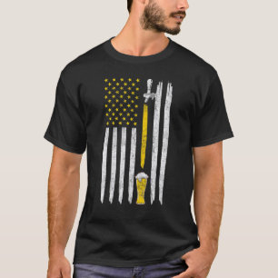 Craft Beer American Flag Usa Brewery 4th Of July B T-Shirt