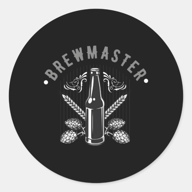 Craft Beer And Homebrewing Or Brewmaster Classic Round Sticker (Front)