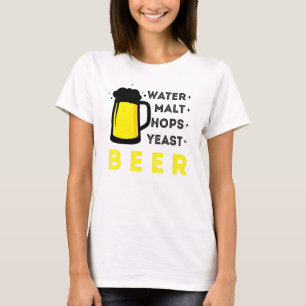 Craft Beer And Homebrewing Or Water Malt Hops Yeas T-Shirt
