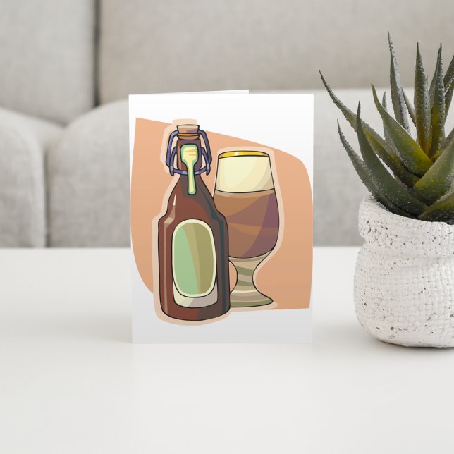 Craft Beer Bottle and Glass Rustic Brewery Card (Creator Uploaded)
