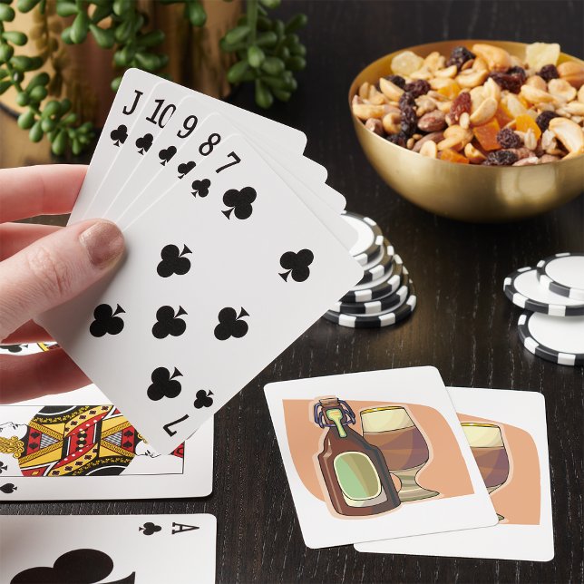 Craft Beer Bottle and Glass Rustic Brewery Playing Cards (Creator Uploaded)