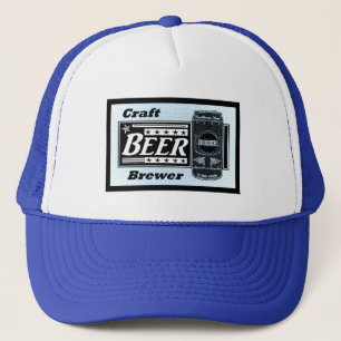 Craft Beer Brewer - Blue Black & White Can Stars Trucker Hat