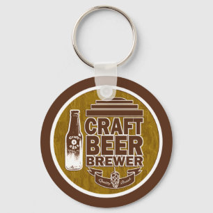Craft Beer Brewer Brown Key Ring