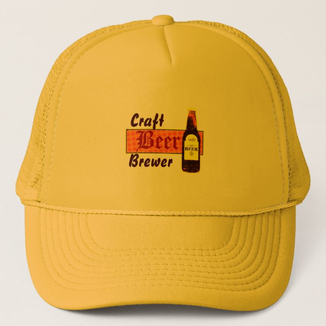 Craft Beer Brewer,Orange & Yellow Trucker Hat (Front)