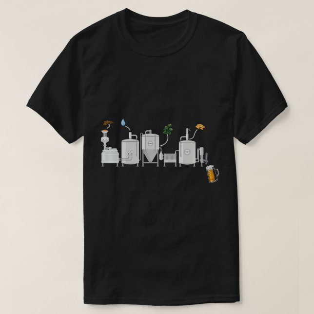 Craft Beer Brewing Schematic Beer Brewer Home Brew T-Shirt (Design Front)