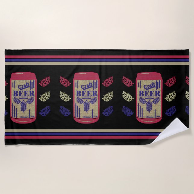 Craft Beer C Beach Towel (Front)