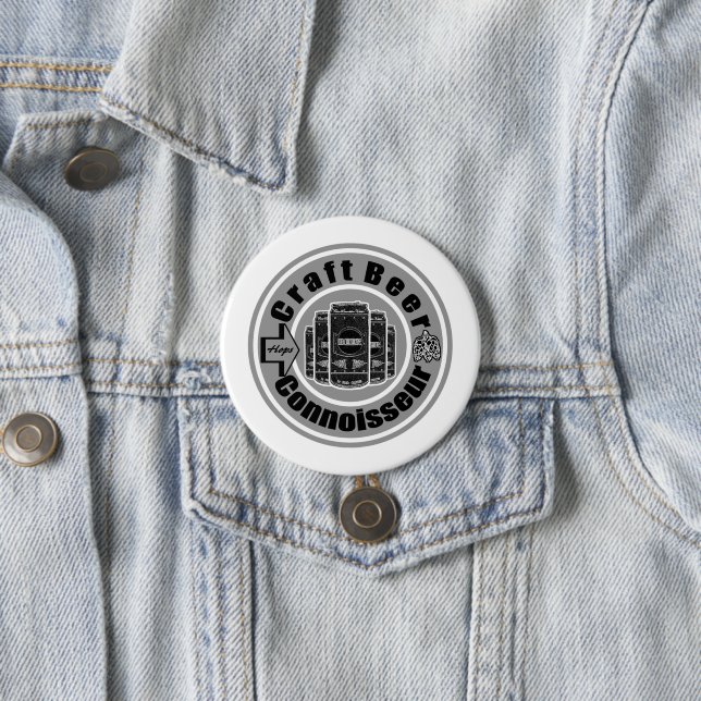 Craft Beer Connoisseur Gray 7.5 Cm Round Badge (In Situ)