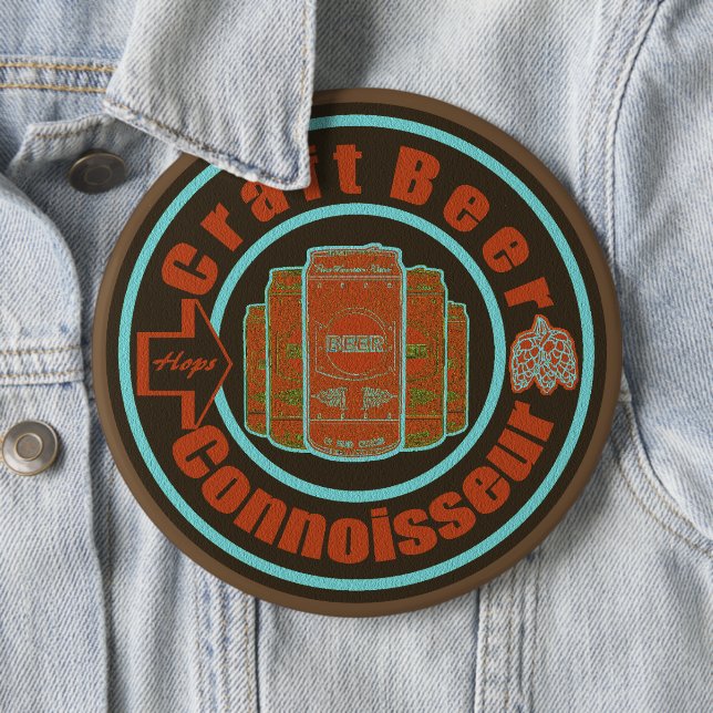 Craft Beer Connoisseur Orange 6 Cm Round Badge (In Situ)