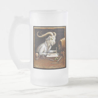 Craft Beer Goat Mug: Zymology Frosted Glass Beer Mug