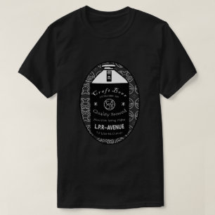 Craft Beer -Growler Black & White Oval Design T-Shirt
