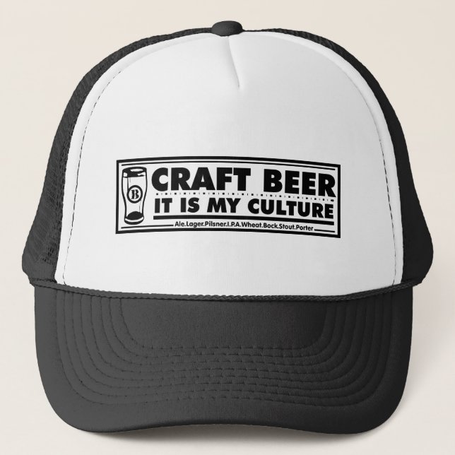 Craft Beer It Is My Culture - Rectangle Trucker Hat (Front)