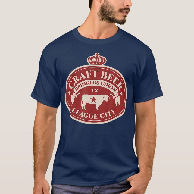 Craft Beer Lovers - League City Texas T-Shirt (Front)
