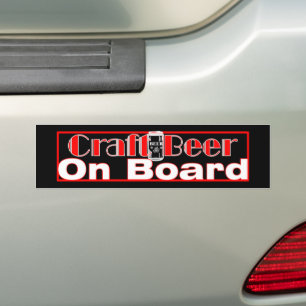 CRAFT BEER ON BOARD CAN BUMPER STICKER