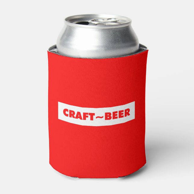 CRAFT~BEER on Red Can Cooler (Can Front)
